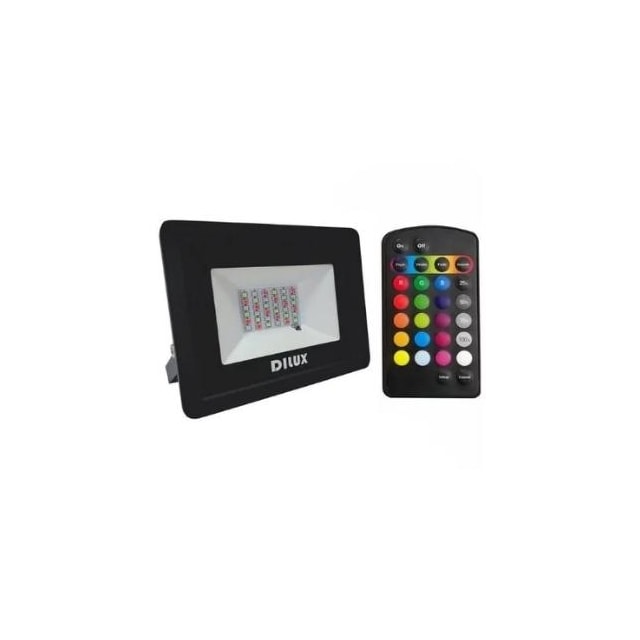 Refletor LED 30w RGB Preto - Dilux Refletor LED 30w RGB Preto - Dilux