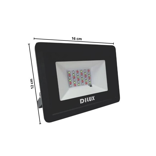 Refletor LED 30w RGB Preto - Dilux Refletor LED 30w RGB Preto - Dilux