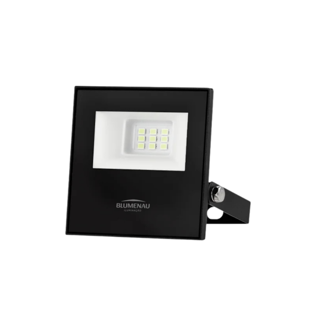 Refletor LED Play Quadrado Preto 6500K 10W - BLUMENAU