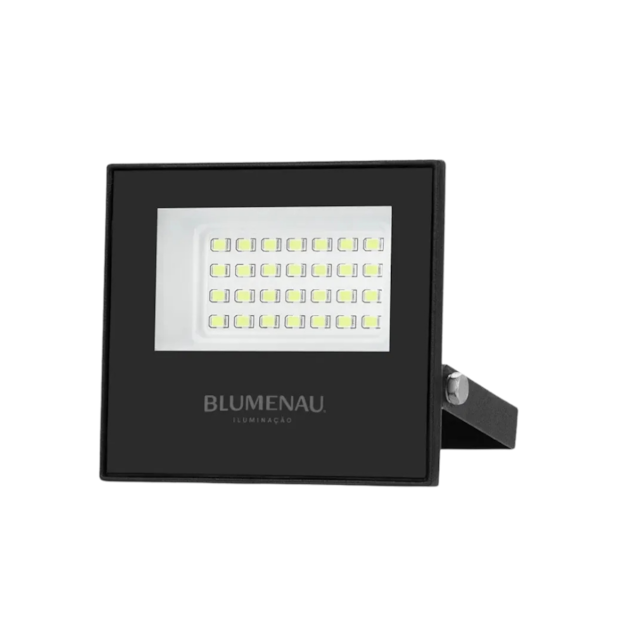 Refletor LED Play Quadrado Preto 6500K 30W - BLUMENAU