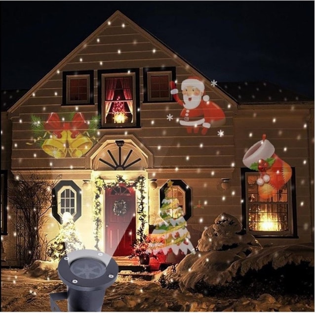 Refletor Projetor LED Holográfico Natalino RGB Bivolt à Prova D'Água Refletor Projetor LED Holográfico Natalino RGB Bivolt à Prova D'Água