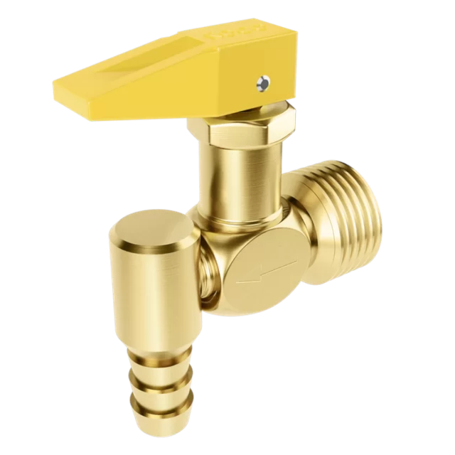 Registro Corta Fogo 1/2" NPT (M) x 3/8" 90º - ROCO Registro Corta Fogo 1/2" NPT (M) x 3/8" 90º - ROCO