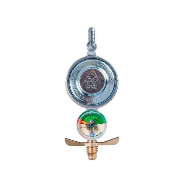 Regulador de Gás Doméstico com Manômetro de Medição 504 - ALIANÇA Regulador de Gás Doméstico com Manômetro de Medição 504 - ALIANÇA