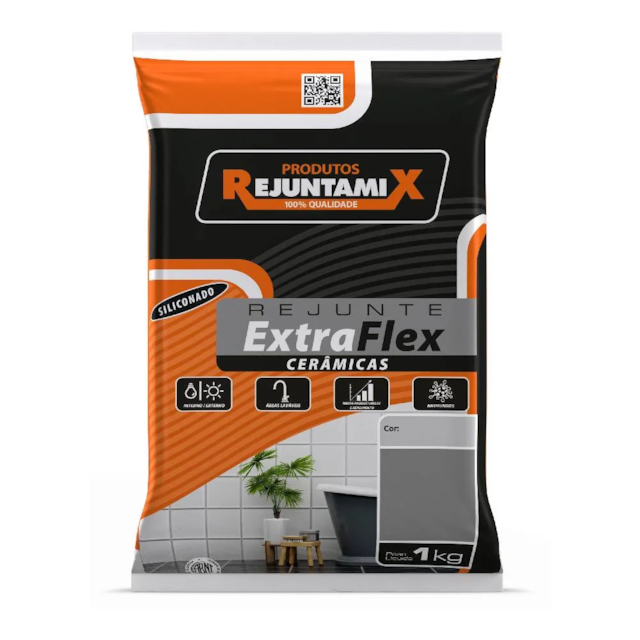Rejunte Extra Flexível Platina 1Kg - REJUNTAMIX Rejunte Extra Flexível Platina 1Kg - REJUNTAMIX
