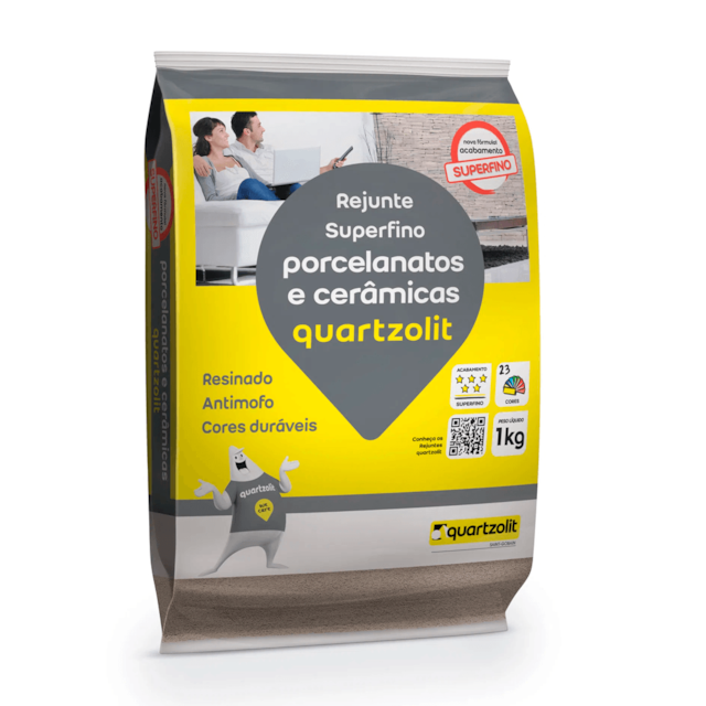Rejunte para Porcelanato Cinza Platina 1KG - QUARTZOLIT