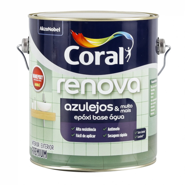 Renova Epóxi Acetinado Branco 3,6 Litros - CORAL Renova Epóxi Acetinado Branco 3,6 Litros - CORAL