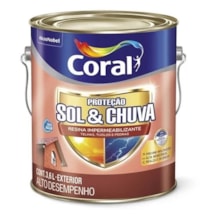 Resina Impermeabilizante Grafite 3,6 Litros Sol e Chuva - CORAL Resina Impermeabilizante Grafite 3,6 Litros Sol e Chuva - CORAL