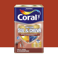 Resina Impermeabilizante Vermelho Óxi 18 Litros Sol e Chuva - CORAL Resina Impermeabilizante Vermelho Óxi 18 Litros Sol e Chuva - CORAL