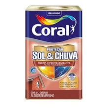 Resina Impermeabilizante Vermelho Óxi 18 Litros Sol e Chuva - CORAL Resina Impermeabilizante Vermelho Óxi 18 Litros Sol e Chuva - CORAL