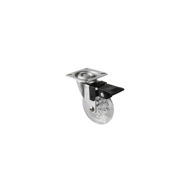 Rodizio Transparente Pratice 50mm com Freio - SOPRANO Rodizio Transparente Pratice 50mm com Freio - SOPRANO