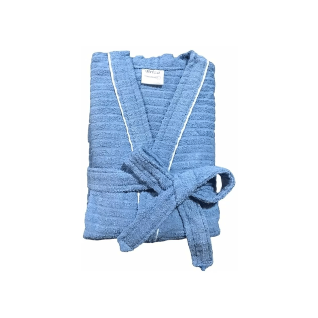 Roupão de Banho Briza Atoalhado Adulto c/ Vies 100% Algodão Manga Curta  - Azul GG Roupão de Banho Briza Atoalhado Adulto c/ Vies 100% Algodão Manga Curta  - Azul GG