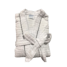 Roupão de Banho Briza Atoalhado Adulto c/ Vies 100% Algodão Manga Curta  - Branco M Roupão de Banho Briza Atoalhado Adulto c/ Vies 100% Algodão Manga Curta  - Branco M