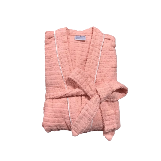 Roupão de Banho Briza Atoalhado Adulto c/ Vies 100% Algodão Manga Curta  - Salmão M Roupão de Banho Briza Atoalhado Adulto c/ Vies 100% Algodão Manga Curta  - Salmão M