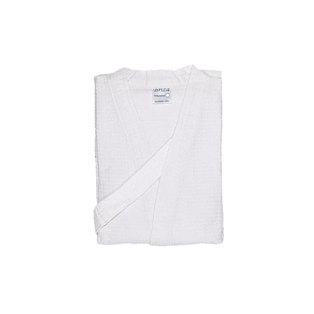 Roupão de Banho Briza Pique Adulto 100% Algodão Manga Curta  - Branco G Roupão de Banho Briza Pique Adulto 100% Algodão Manga Curta  - Branco G