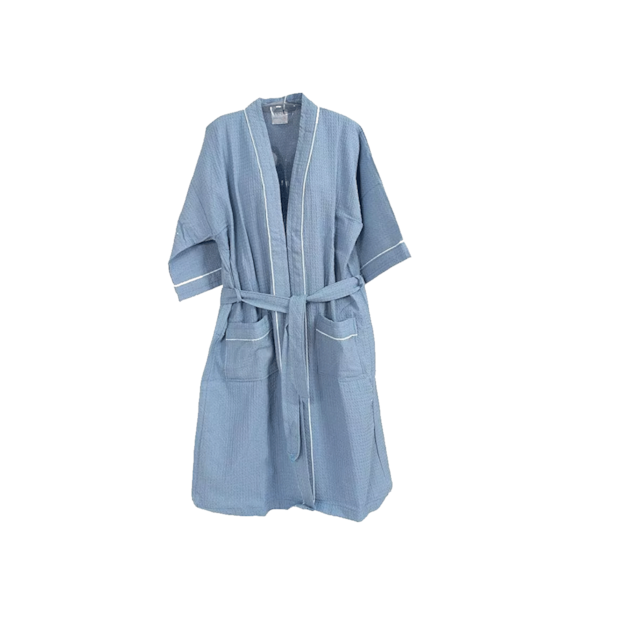 Roupão de Banho Briza Pique Adulto c/ Vies 100% Algodão Manga Curta  - Azul GG Roupão de Banho Briza Pique Adulto c/ Vies 100% Algodão Manga Curta  - Azul GG
