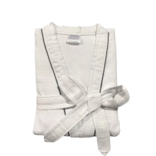 Roupão de Banho Briza Pique Adulto c/ Vies 100% Algodão Manga Curta  - Branco M Roupão de Banho Briza Pique Adulto c/ Vies 100% Algodão Manga Curta  - Branco M