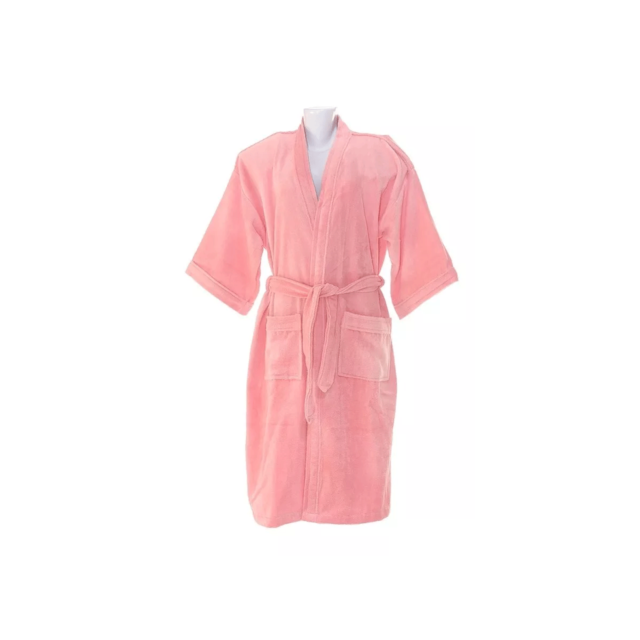 Roupão de Banho Briza Veludo Adulto 100% Algodão Manga Curta  - Rosa GGG Roupão de Banho Briza Veludo Adulto 100% Algodão Manga Curta  - Rosa GGG