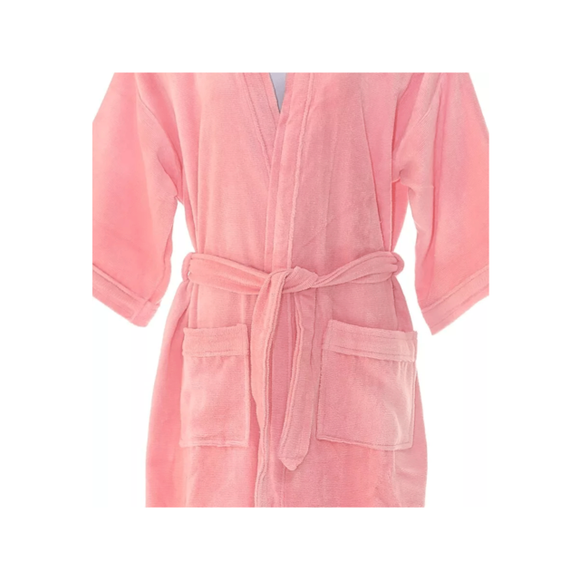 Roupão de Banho Briza Veludo Adulto 100% Algodão Manga Curta  - Rosa M Roupão de Banho Briza Veludo Adulto 100% Algodão Manga Curta  - Rosa M