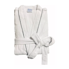 Roupão de Banho Briza Veludo Adulto c/ Vies 100% Algodão Manga Curta  - Branco GG Roupão de Banho Briza Veludo Adulto c/ Vies 100% Algodão Manga Curta  - Branco GG