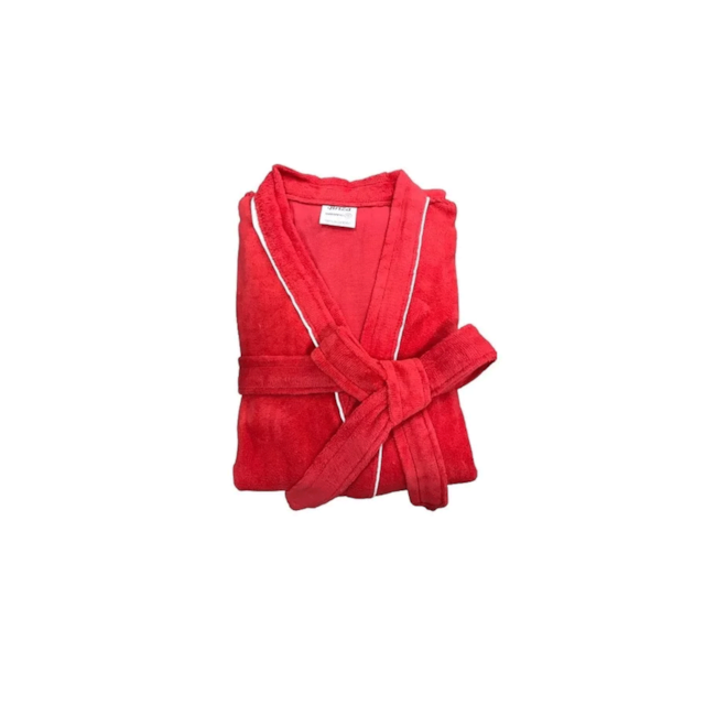 Roupão de Banho Briza Veludo Adulto c/ Vies 100% Algodão Manga Curta  - Goiaba M Roupão de Banho Briza Veludo Adulto c/ Vies 100% Algodão Manga Curta  - Goiaba M