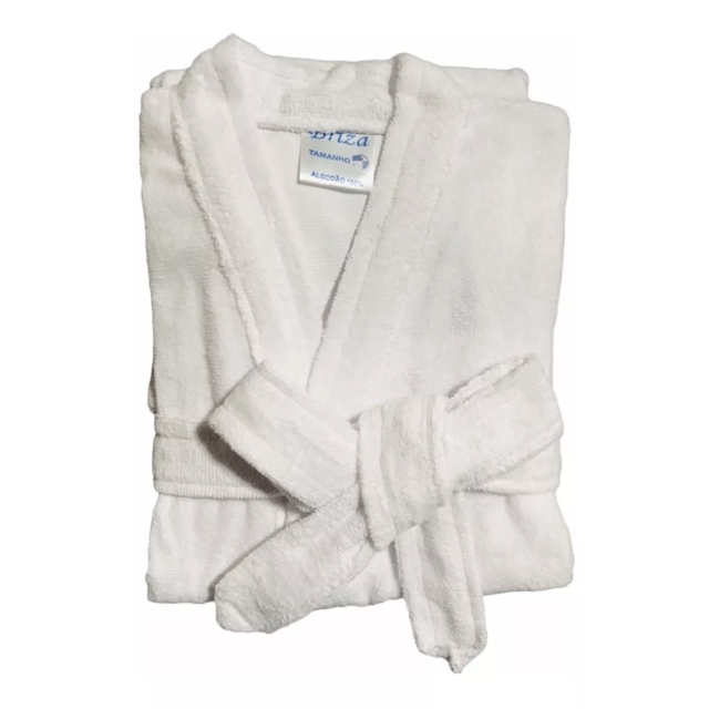 Roupão de Banho Briza Veludo Infantil 100% Algodão Manga Curta  - Branco 6 Roupão de Banho Briza Veludo Infantil 100% Algodão Manga Curta  - Branco 6