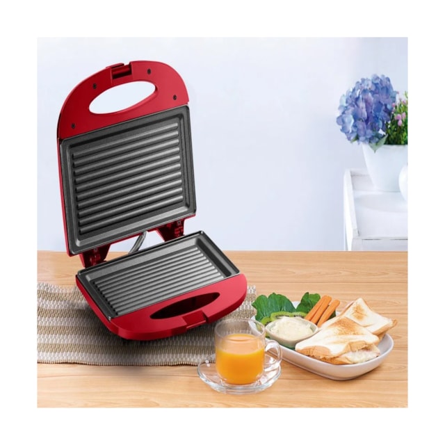 Sanduicheira e Minigrill Multilaser 750W Vermelha - CE148 127v