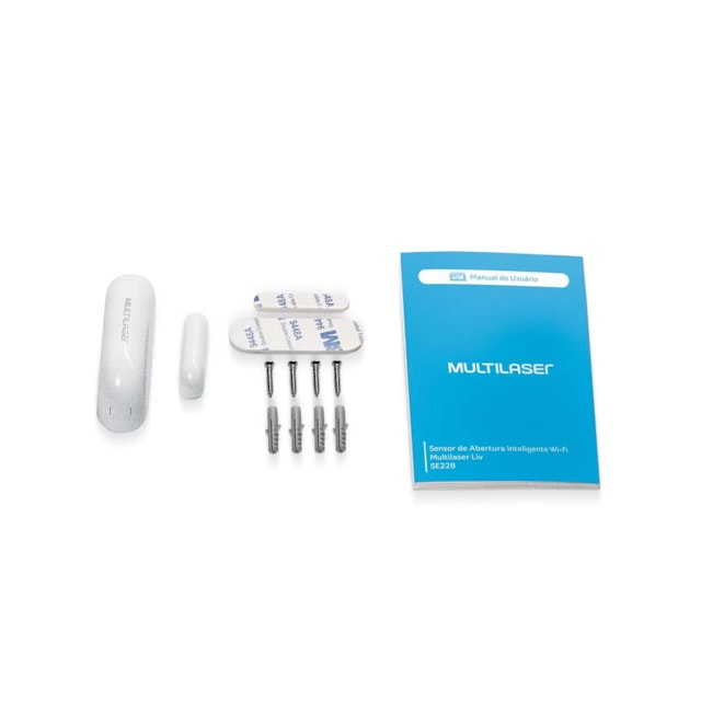Sensor de Abertura Porta e Janela Inteligente Wi-Fi Multilaser - SE228 Sensor de Abertura Porta e Janela Inteligente Wi-Fi Multilaser - SE228