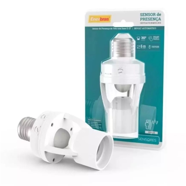 Sensor de Presença para Teto com Fotocel - Enerbras