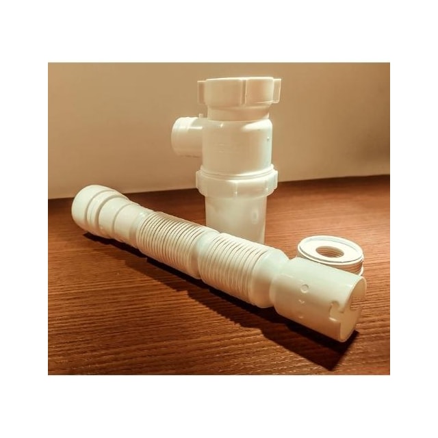 Sifão Sanfonado Universal Branco com Copo - Astra Sifão Sanfonado Universal Branco com Copo - Astra