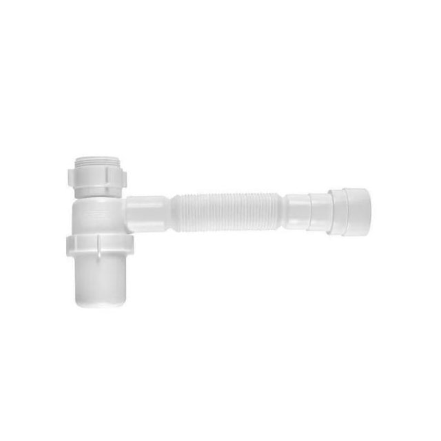Sifão Sanfonado Universal Branco com Copo - Astra Sifão Sanfonado Universal Branco com Copo - Astra
