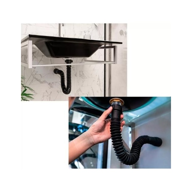 Sifão Sanfonado Universal Preto - Astra Sifão Sanfonado Universal Preto - Astra