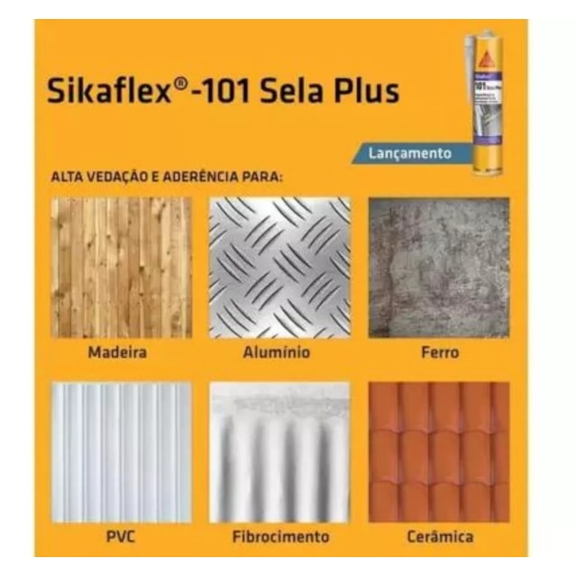 Sikaflex 101 Selaplus Cinza 250ml - SIKA Sikaflex 101 Selaplus Cinza 250ml - SIKA