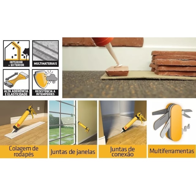 Sikaflex 101 Selaplus Cinza 250ml - SIKA Sikaflex 101 Selaplus Cinza 250ml - SIKA