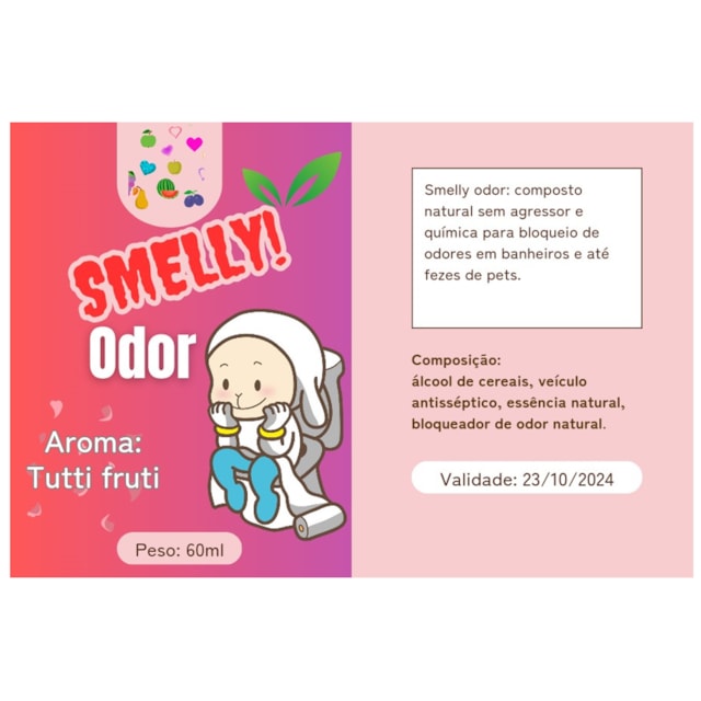 Smelly Odor Aroma Tutti Fruti – Caixa Com 24 Unidades