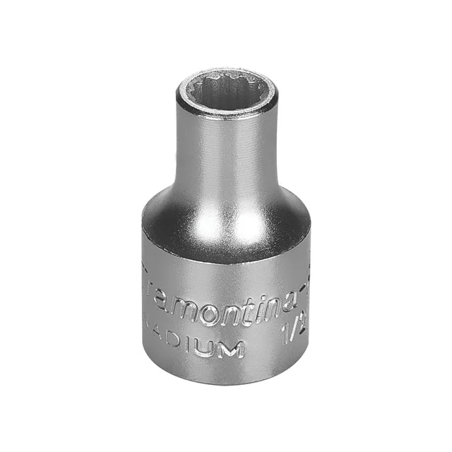 Soquete Estriado 10mm Encaixe 1/2 em Aço Cromo Vanádio - TRAMONTINA Soquete Estriado 10mm Encaixe 1/2 em Aço Cromo Vanádio - TRAMONTINA