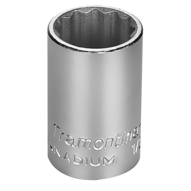 Soquete Estriado 17mm Encaixe 1/2 em Aço Cromo Vanádio - TRAMONTINA Soquete Estriado 17mm Encaixe 1/2 em Aço Cromo Vanádio - TRAMONTINA