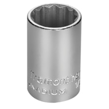 Soquete Estriado 17mm Encaixe 1/2 em Aço Cromo Vanádio - TRAMONTINA Soquete Estriado 17mm Encaixe 1/2 em Aço Cromo Vanádio - TRAMONTINA