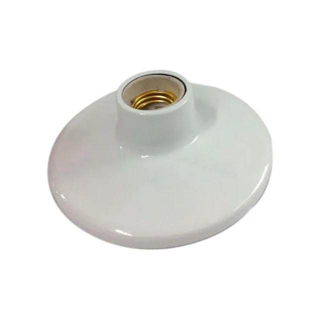 Soquete Prático Branco com Bocal de Louça - Ilumi Soquete Prático Branco com Bocal de Louça - Ilumi