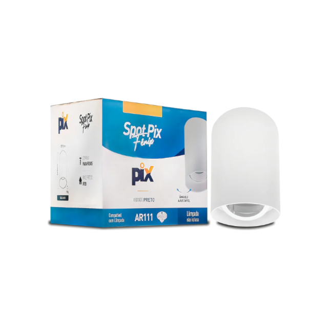Spot Branco de Sobrepor Redondo AR111 Recuado - PIX