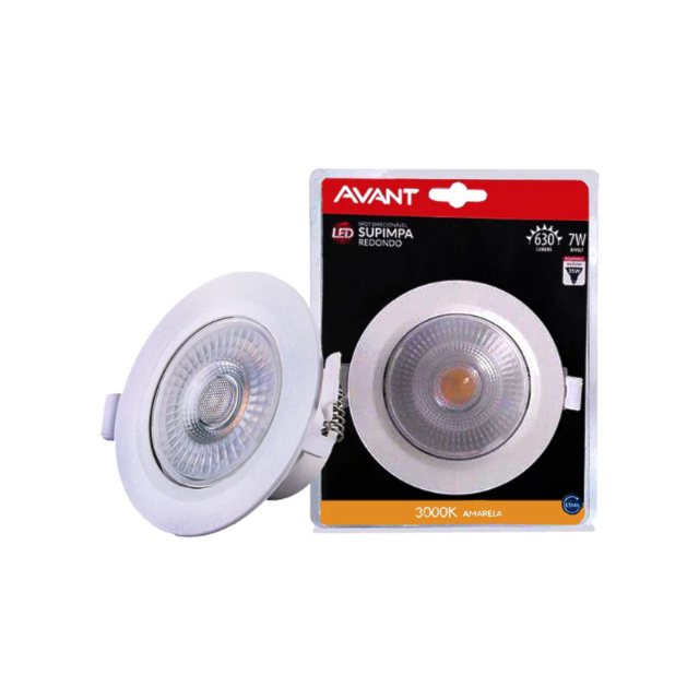 Spot Led 7w Redondo 3000K Drive Integrado - AVANT