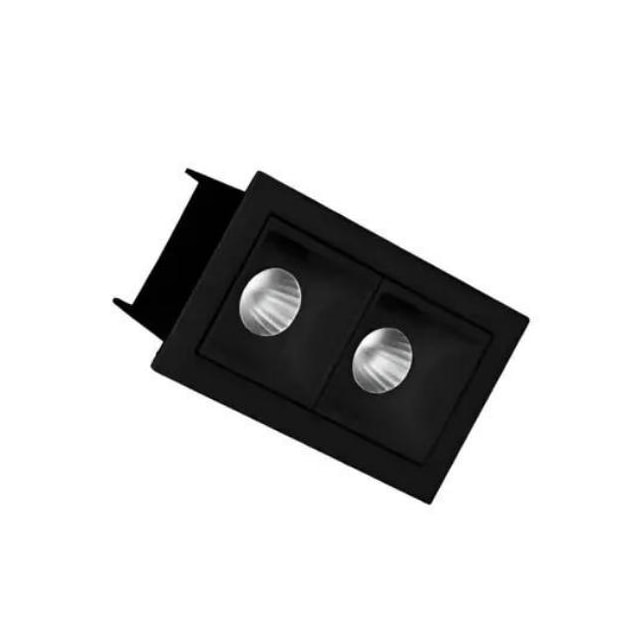 Spot LED de Embutir Ashok 2 Pontos 4w 3000k Preto - Astraled Spot LED de Embutir Ashok 2 Pontos 4w 3000k Preto - Astraled