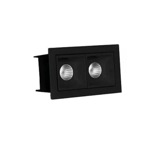 Spot LED de Embutir Ashok 2 Pontos 4w 3000k Preto - Astraled Spot LED de Embutir Ashok 2 Pontos 4w 3000k Preto - Astraled