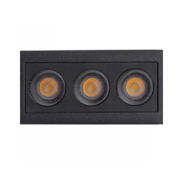 Spot LED de Embutir Ashok 3 Pontos 6w 3000k Preto - Astraled