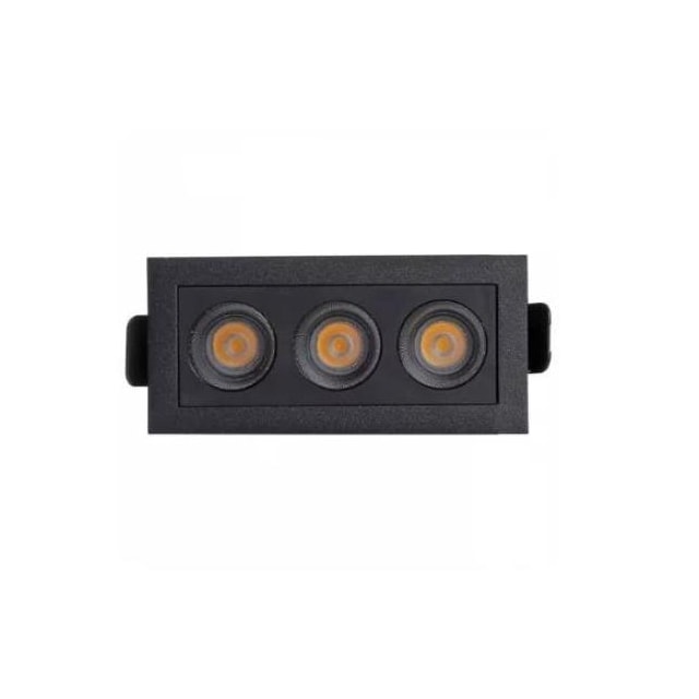 Spot LED de Embutir Ashok 3 Pontos 6w 3000k Preto - Astraled