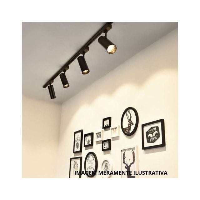 Spot para Trilho 7W 3500K Preto - MGC Spot para Trilho 7W 3500K Preto - MGC