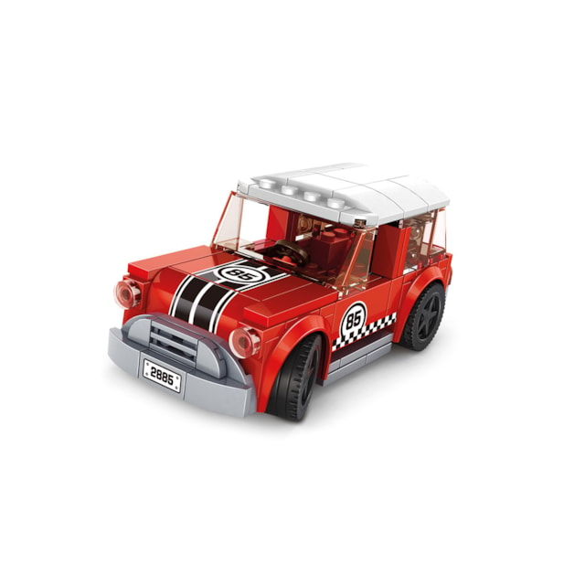 Super Car Cooper Vermelho e Branco 115 Peças Zippy Toys