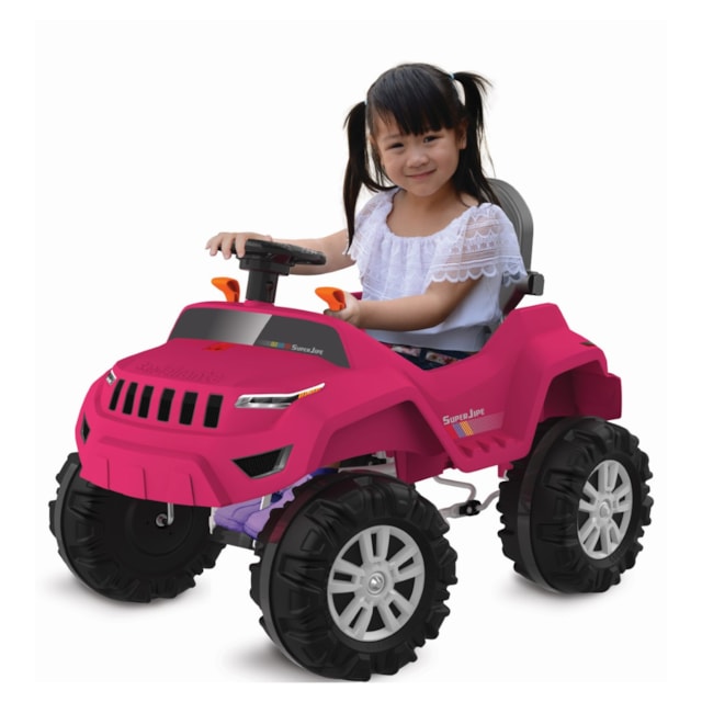 Superjipe Reclinável Com Capota Passeio & Pedal Pink Superjipe Reclinável Com Capota Passeio & Pedal Pink