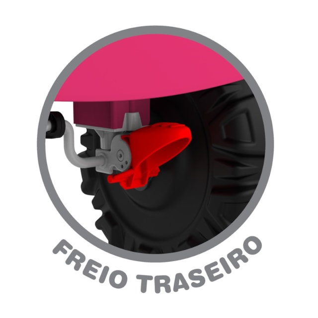 Superjipe Reclinável Com Capota Passeio & Pedal Pink Superjipe Reclinável Com Capota Passeio & Pedal Pink