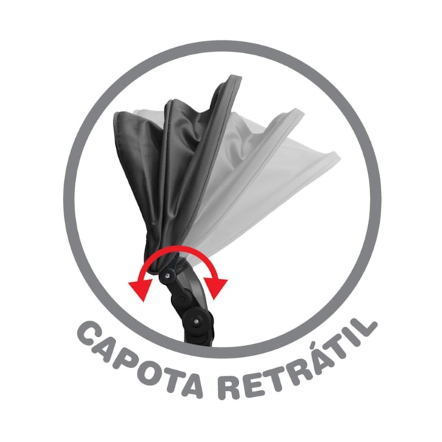 Superjipe Reclinável Com Capota Passeio & Pedal Preto Superjipe Reclinável Com Capota Passeio & Pedal Preto