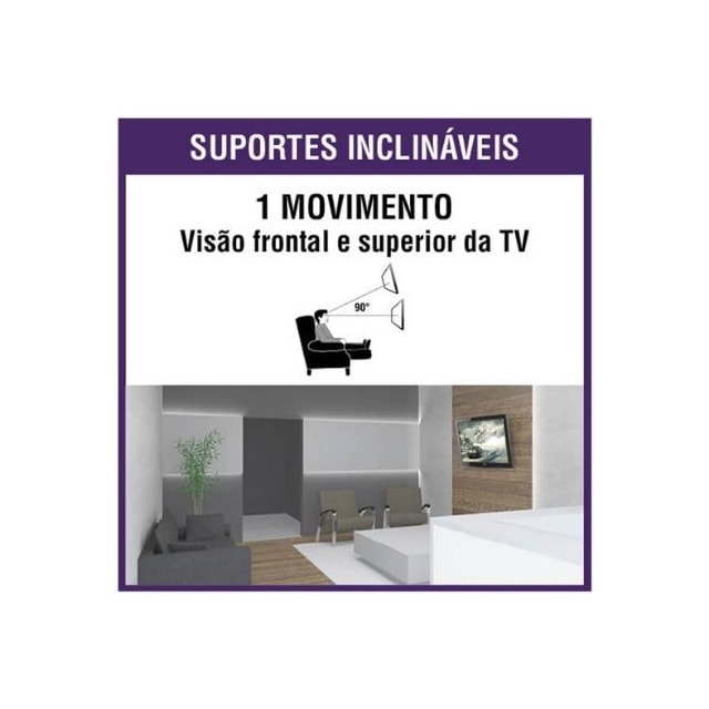 Suporte Inclinável para TV LED, LCD, Plasma, 3D e Smart TV de 10 a 55 Pol. – BRASFORMA